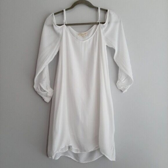 CLOTH & STONE Flowy & Light Cold Shoulder Dress White Sz XS - Picture 3 of 11